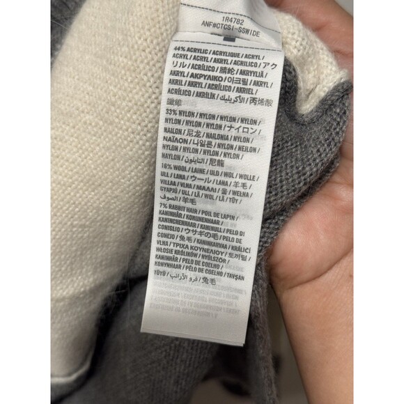 Abercrombie & Fitch Y2K 90s White Gray V-Neck Cardigan Academia Prep Sz Large - Picture 6 of 7